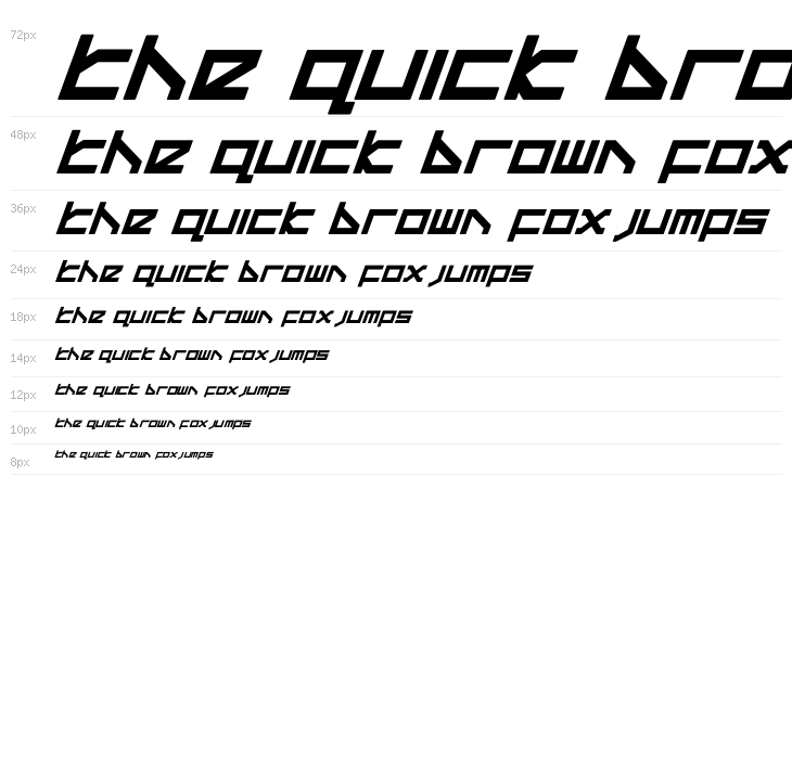 Delta Ray Bold Compact Italic Waterfall