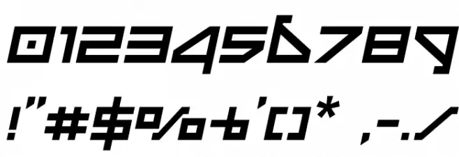 Delta Ray Compact Semi-Italic Font OTHER CHARS
