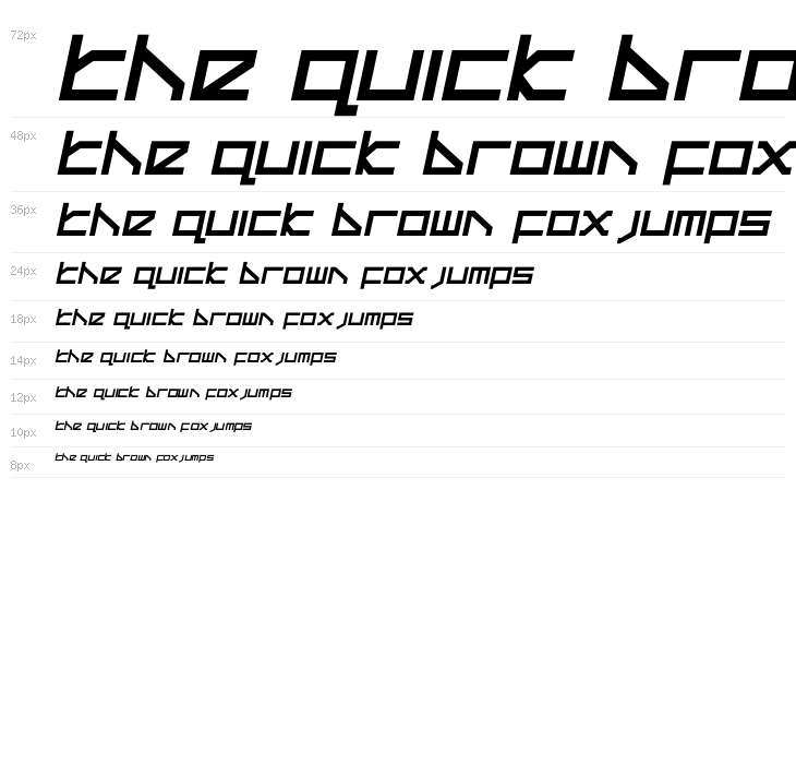 Delta Ray Compact Semi-Italic Waterfall