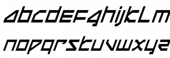 Delta Ray Condensed Italic Schriftart Groß