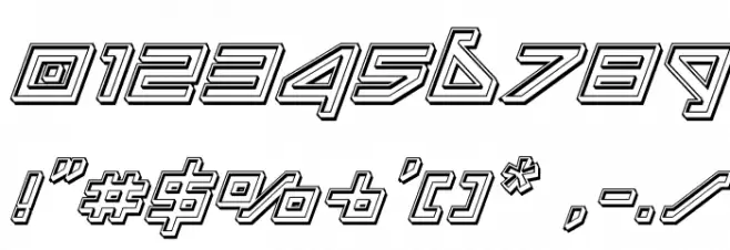 Delta Ray Engraved Italic Font OTHER CHARS