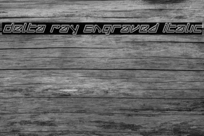 Delta Ray Engraved Italic Font examples