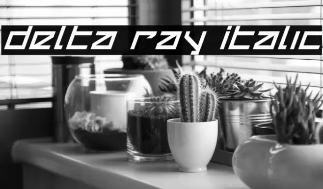 Delta Ray Italic Font examples