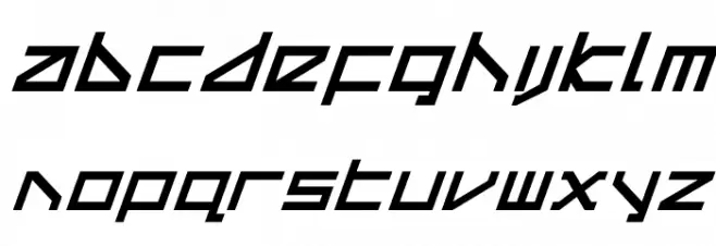 Delta Ray Italic Caratteri MINUSCOLO