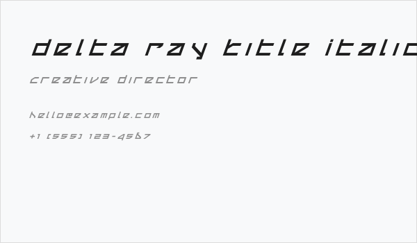 Delta Ray Title Italic Business Card