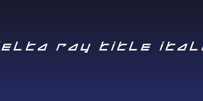 Delta Ray Title Italic Social Header