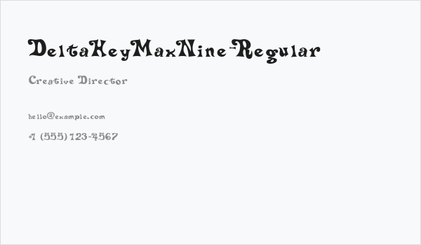 DeltaHeyMaxNine-Regular Business Card