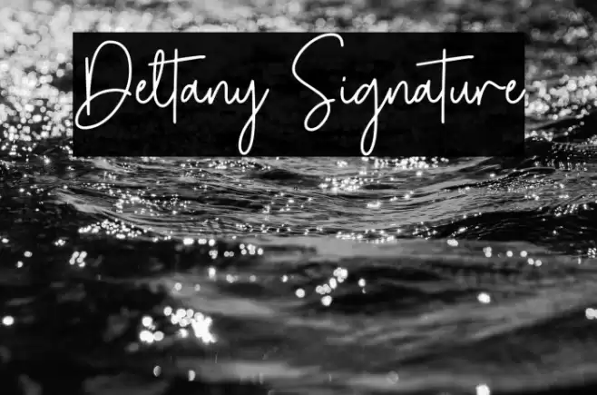 Deltany Signature Font examples
