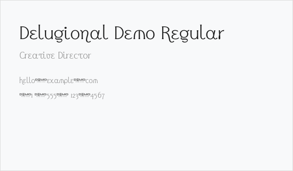 Delugional Demo Regular Business Card