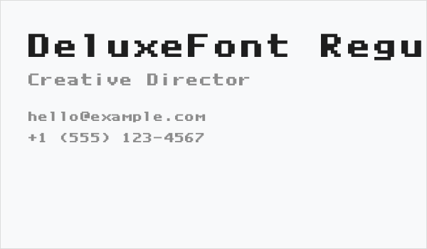 DeluxeFont Regular Business Card