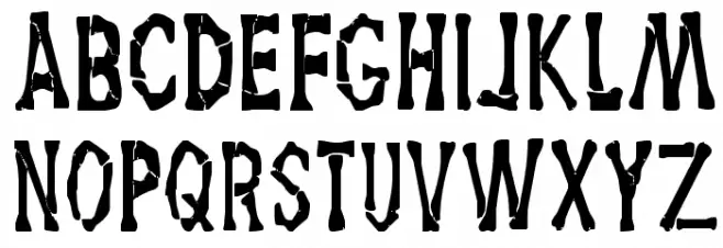 Dem Bones Schriftart Kleinbuchstaben