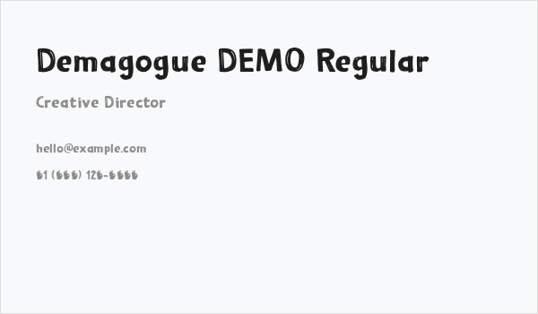 Demagogue DEMO Regular Business Card