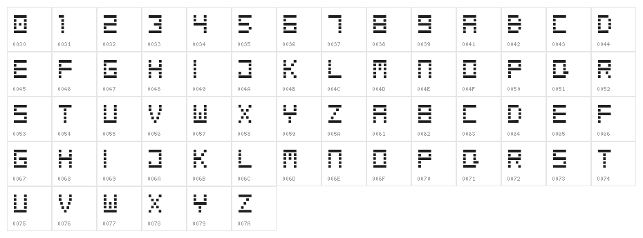 DematerialiseRegular Character Map