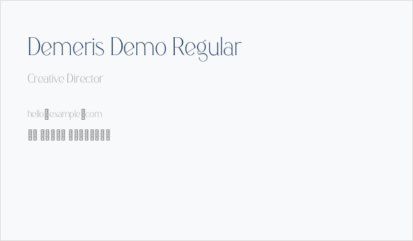 Demeris Demo Regular Business Card