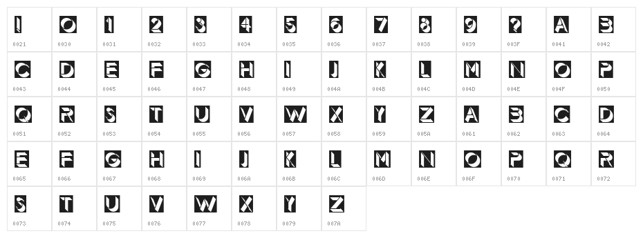 Demode Negative Character Map