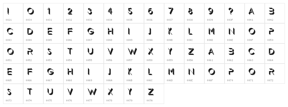Demode Regular Character Map