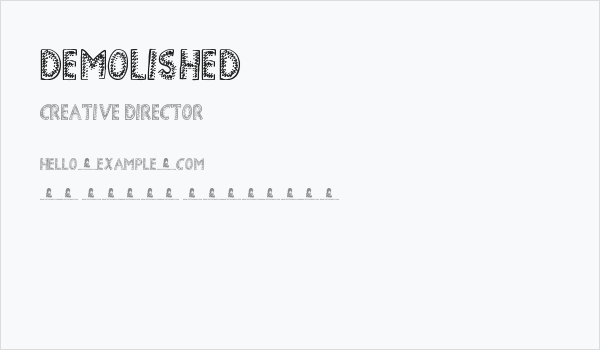 Demolished Business Card