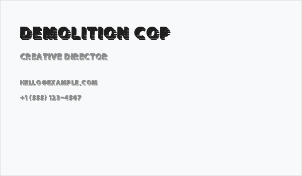 Demolition Cop Business Card