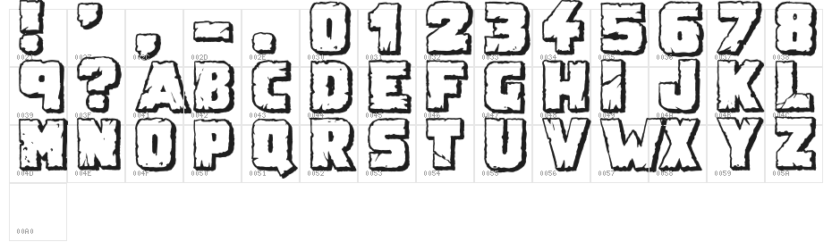 Demolition Crack Shadow Character Map