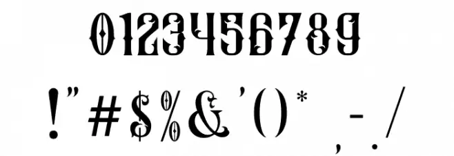 Demon Blade Font OTHER CHARS