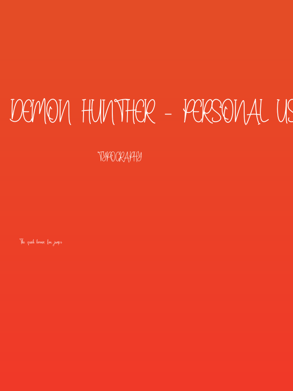 Demon Hunther - Personal Use Poster
