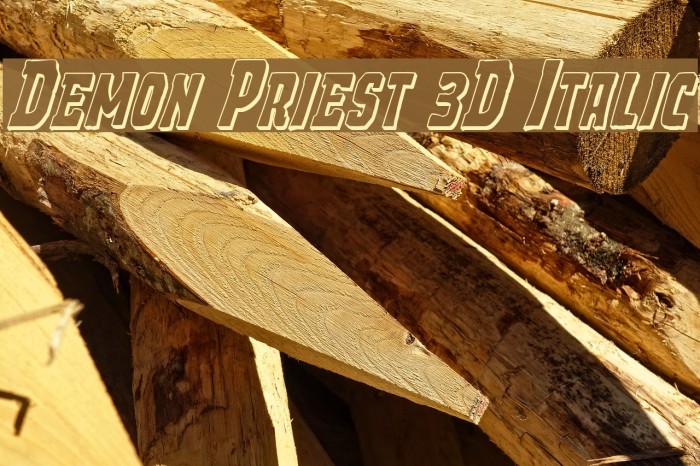 Demon Priest 3D Italic Font examples