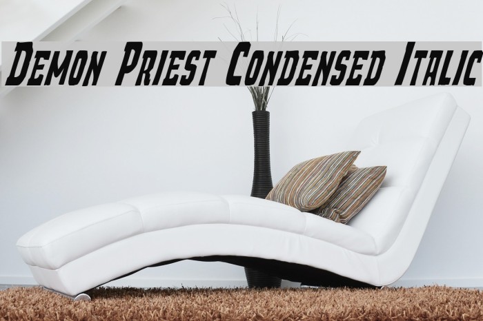 Demon Priest Condensed Italic Font examples