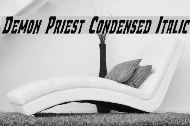 Demon Priest Condensed Italic Font examples