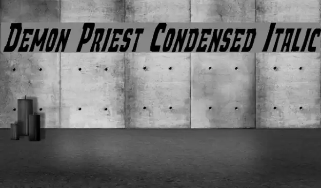 Demon Priest Condensed Italic Font examples