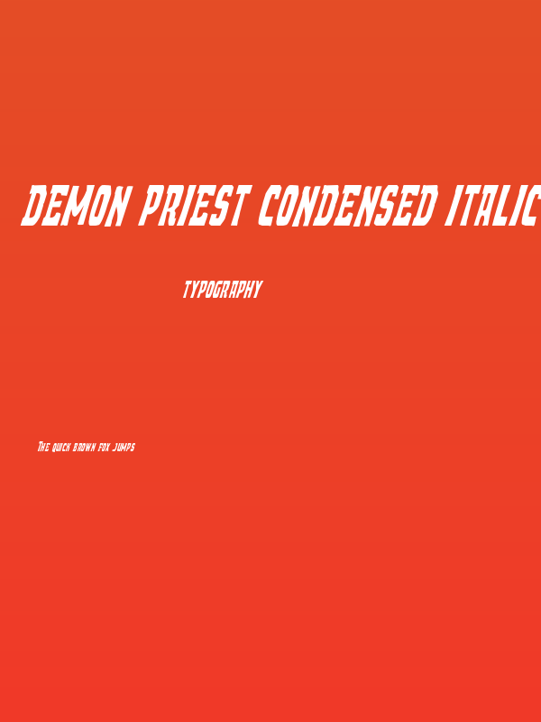 Demon Priest Condensed Italic Poster