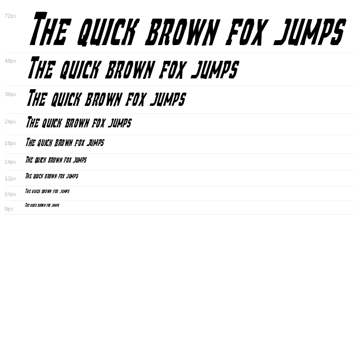 Demon Priest Condensed Italic Waterfall