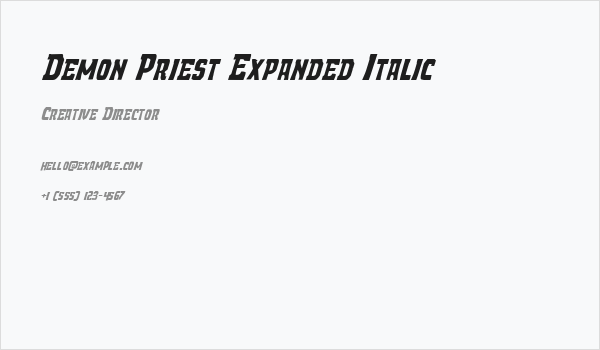 Demon Priest Expanded Italic Business Card
