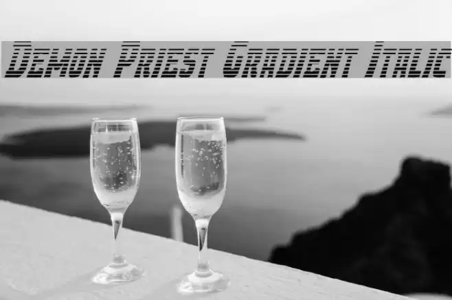 Demon Priest Gradient Italic Font examples
