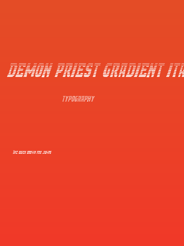 Demon Priest Gradient Italic Poster