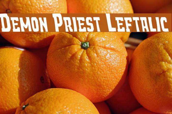 Demon Priest Leftalic Font examples