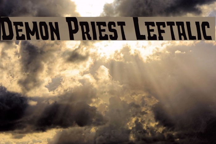 Demon Priest Leftalic Font examples