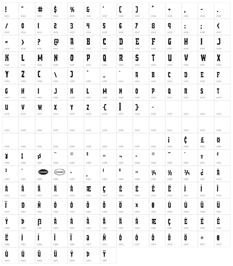 Demon Priest Regular Character Map