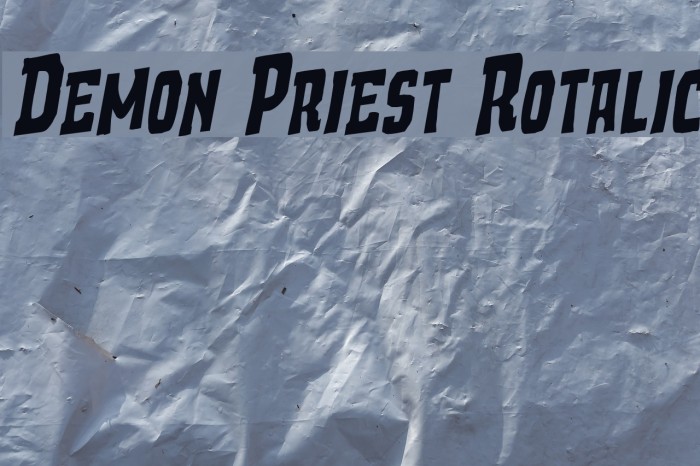 Demon Priest Rotalic Font examples