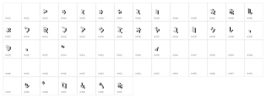 DemonCubicBlock NKP Shade Character Map