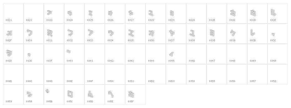 DemonCubicBlock NKP Character Map