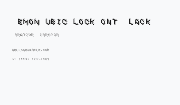 DemonCubicBlockFont Black Business Card