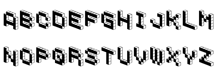 DemonCubicBlockFont Black Font LOWERCASE
