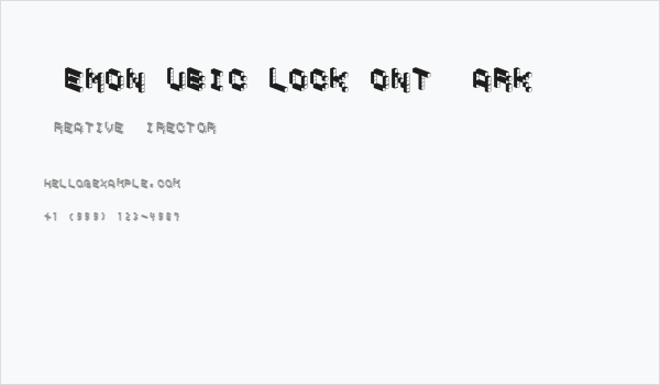 DemonCubicBlockFont Dark Business Card