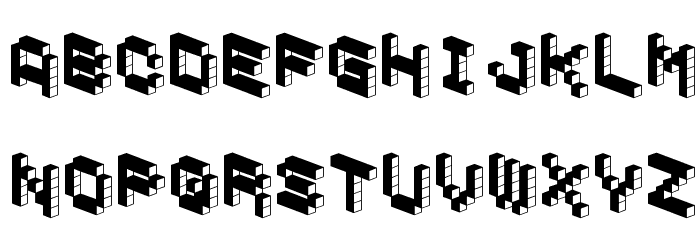 DemonCubicBlockFont Dark Font LOWERCASE