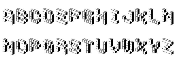DemonCubicBlockFont Shade Font LOWERCASE