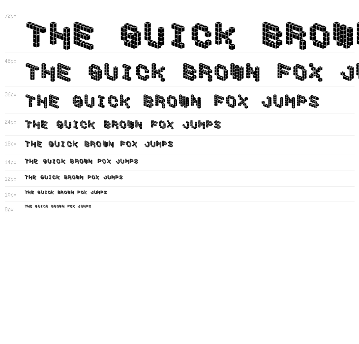 DemonCubicBlockFont Tile Waterfall