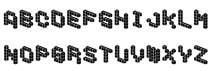 DemonCubicBlockFont Tile Font LOWERCASE