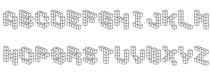 DemonCubicBlockFont Font LOWERCASE