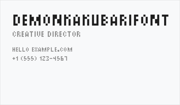DemonKakubariFont Business Card