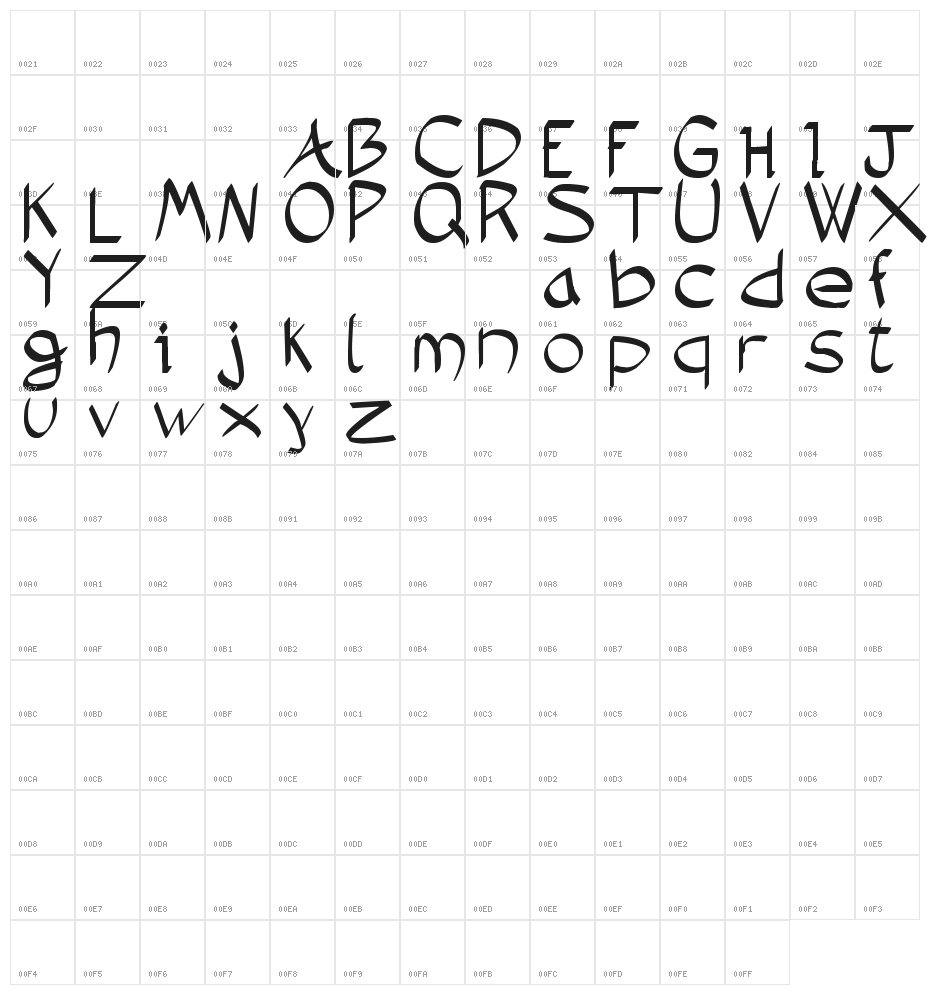 Demoniatibu Character Map